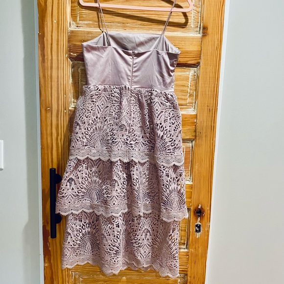 ASOS DESIGN tiered lace midi dress, satin top - Picture 3 of 4